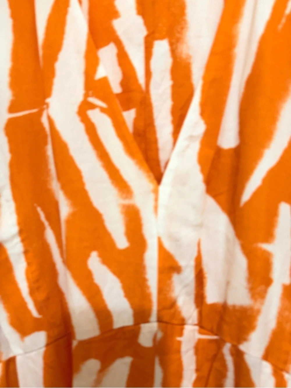 H&M Orange Cream Abstract Print Flowy Maxi Dress Size L - Picture 10 of 16
